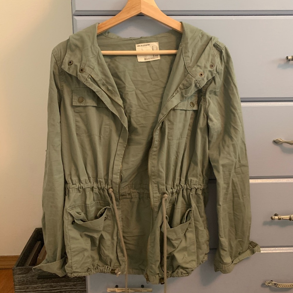 Army green utility jacket